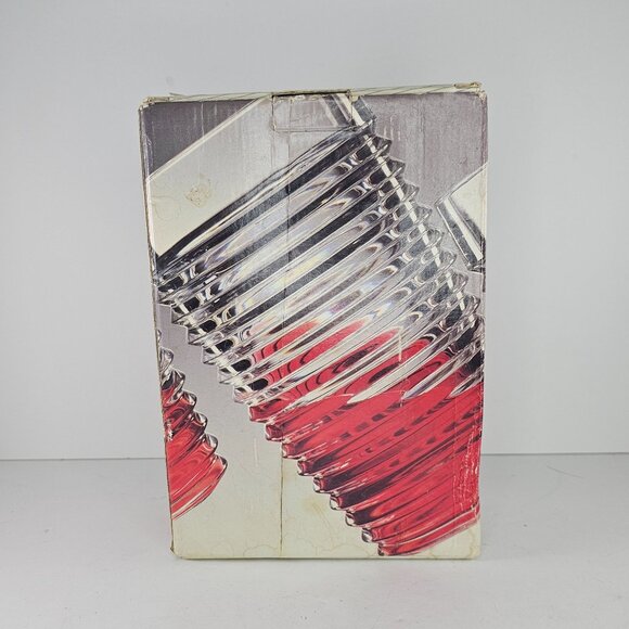 Set Of 4 Vintage Ribbed Glasses Majestic Gifts USA Clear Ribbed Cups Plastic - Picture 1 of 6